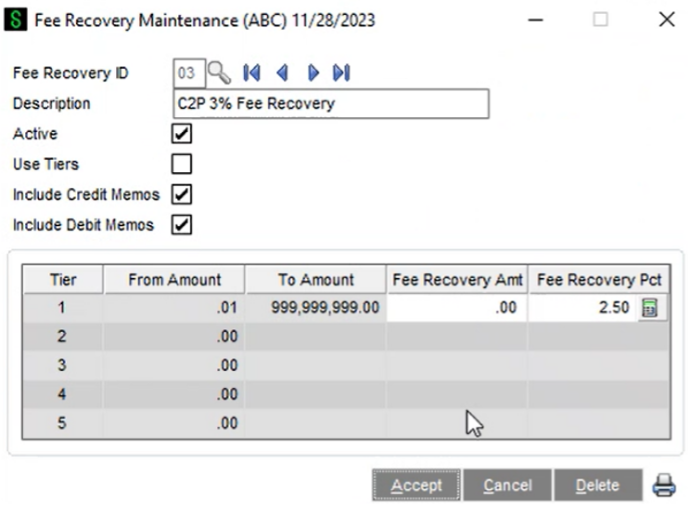 Fee Setup - MicroAccounting