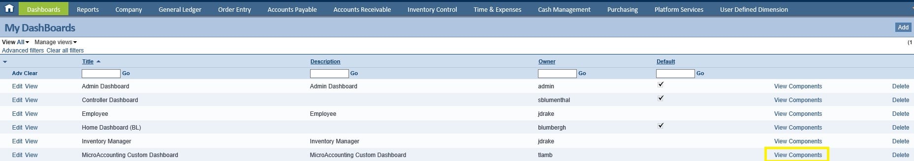 View Components Screenshot