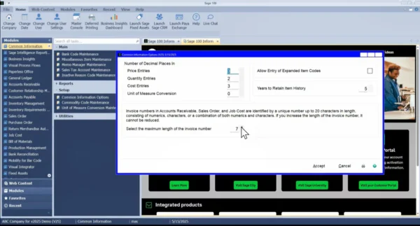Sage 100 2025 Inv No - MicroAccounting