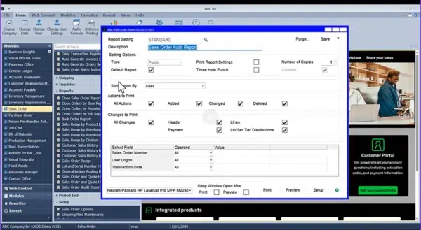 Sage 100 Sales Order Audit Report - MicroAccounting
