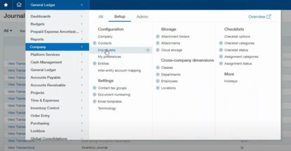 Sage Intacct Data Import Templates