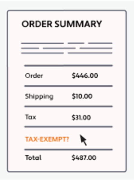 Order Summary with Tax Exempt Status