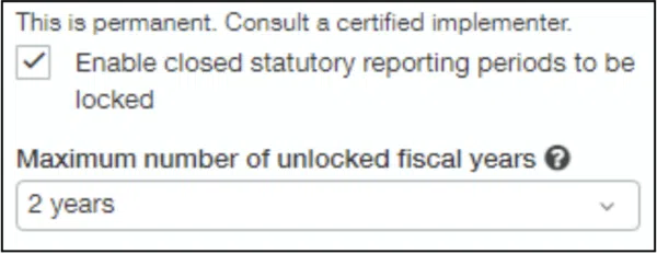 Maximum Number of Unlocked Fiscal Years | Micro Accounting