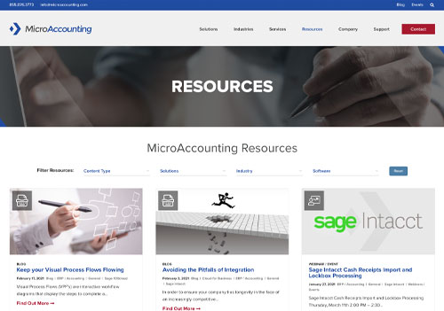 Resources Page Screenshot | MicroAccounting
